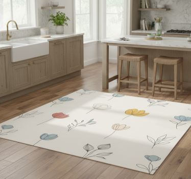Blomsterdesign vinyl teppe kjøkken - Tenstickers