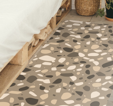 Brun klassisk terrazzo tekstur vinyl teppe - Tenstickers