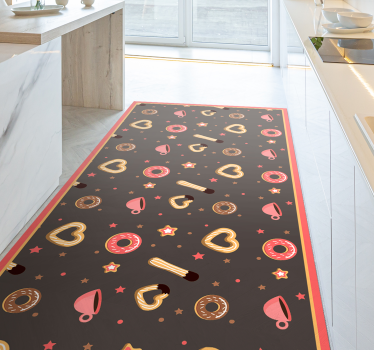 Churros og donuts mønster kjøkkengulv - Tenstickers