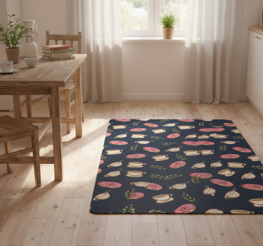 Dessert og kaffe bakgrunn vinyl teppe kjøkken - Tenstickers