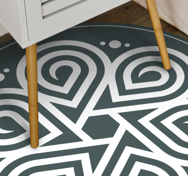 Elegant hvitt ornament moderne vinylteppe - Tenstickers