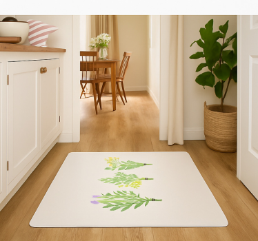 Elegante enkle blomster vinyl teppe kjøkken - Tenstickers