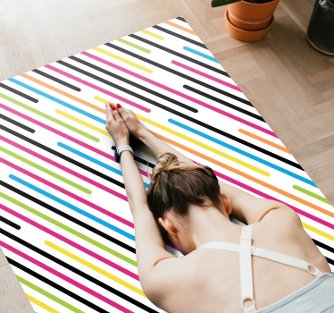 Fargerike striper moderne tepper - Tenstickers