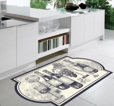 Flasker vin kjøkken vinyl teppe - Tenstickers
