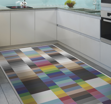 Flerfarget små firkanter mosaikk vinylgulv - Tenstickers