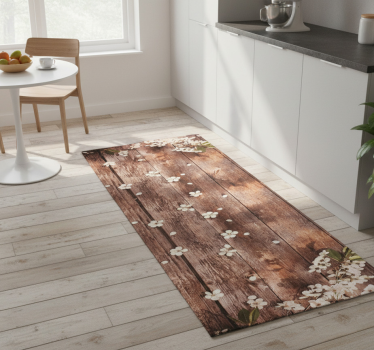 Floral treverk scatter vinyl teppe kjøkken - Tenstickers