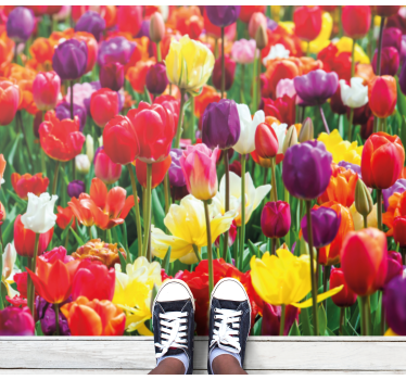 Forskjellige tulipaner feltblomsteteppe - Tenstickers