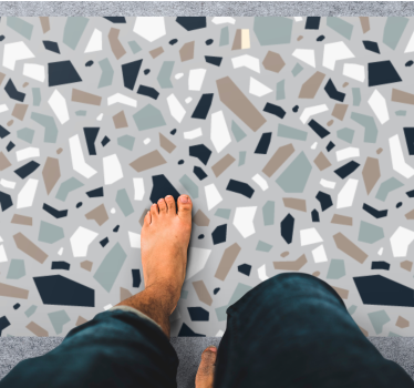 Fragmentert grå terrazzo Vinyl teppe steiner - Tenstickers