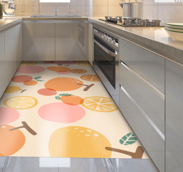 Myk sitrusdesign vinyl teppe kjøkken - Tenstickers