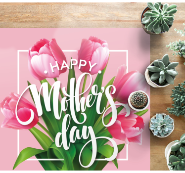 Glad morsdag tulipan blomsterteppe - Tenstickers