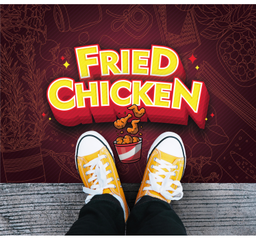 Graffity taco stekt kylling dyr vinylteppe - Tenstickers