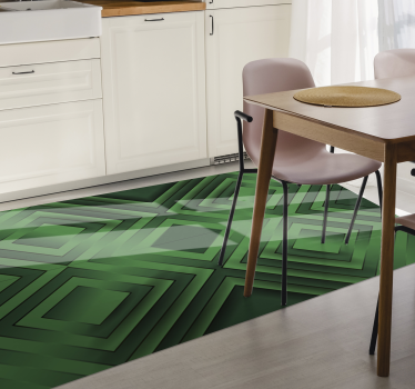 Grønt grått svart mosaikk vinyl teppe - Tenstickers