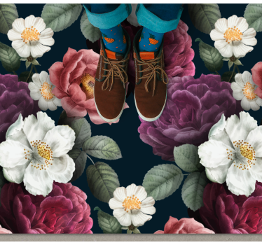 Hvite og røde roser blomsterteppe - Tenstickers