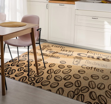 Italienske kaffetyper vinyl tepper - Tenstickers