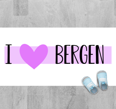 Jeg elsker bergen rosa nordiske vinyl teppe - Tenstickers