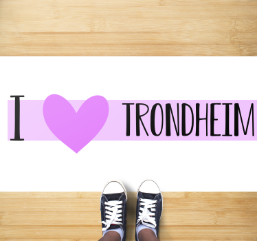 Jeg elsker trondheim city heart nordic style vinyl teppe - Tenstickers
