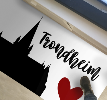 Jeg elsker trondheim silhuett nordisk stil vinyl teppe - Tenstickers