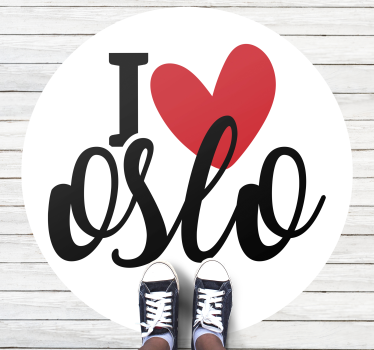 Jeg elsker vinyl teppe i oslo city nordic style - Tenstickers