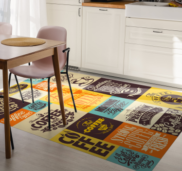 Kaffe design kjøkkengulv - Tenstickers