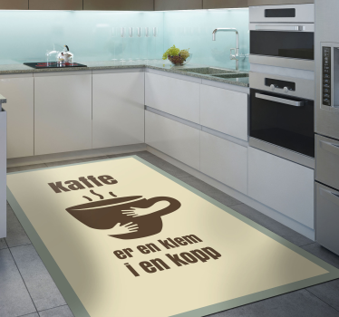 Kaffe er en klem i et skreddersydd vinyl teppe - Tenstickers