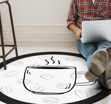 Kaffe, på, hvit, bakgrunn, kjøkken, gulv - Tenstickers