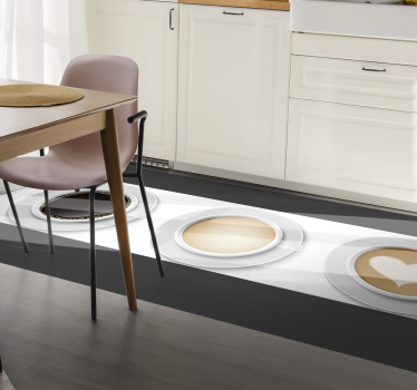 Kaffekoppløper vinyl teppe kjøkken - Tenstickers