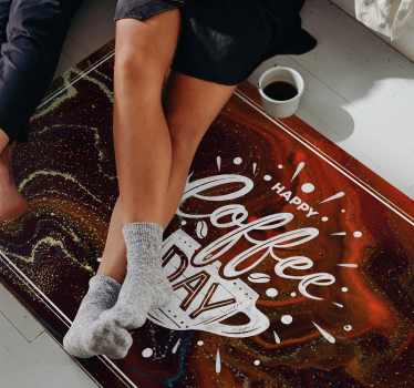 Kaffemarmor sagn og tekster vinylteppe - Tenstickers