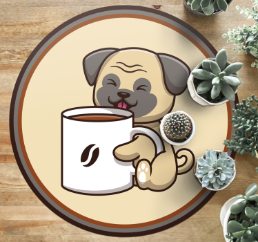 Kaffemops animalsk vinyl teppe - Tenstickers
