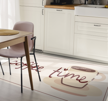 Kaffetid kopp vinyl teppe kjøkken - Tenstickers