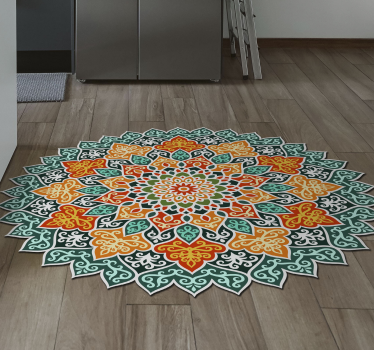 Kjøkken fargerikt mandala vinyl teppe - Tenstickers