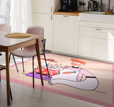 Kjøkken mann matlaging kjøkkengulv - Tenstickers
