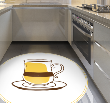 Kopp kaffe hvit bakgrunn moderne tepper - Tenstickers