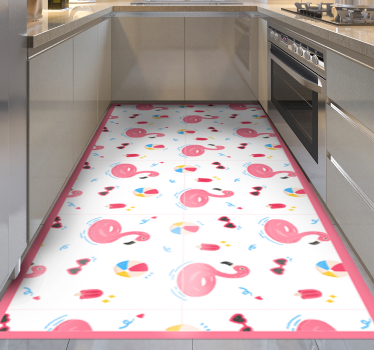 Kult flamingo mønster kjøkkengulv - Tenstickers