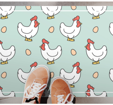 Kyllinger og egg vinyl teppe kjøkken - Tenstickers
