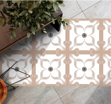 Minimalistisk geometrisk blomstermønster hydrauliske vinylteppe - Tenstickers