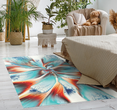 Moderne kunst coloful blomster moderne vinyl teppe - Tenstickers