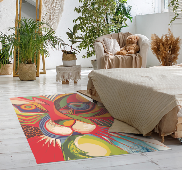 Moderne kunst geometrisk tiger vinyl teppe - Tenstickers