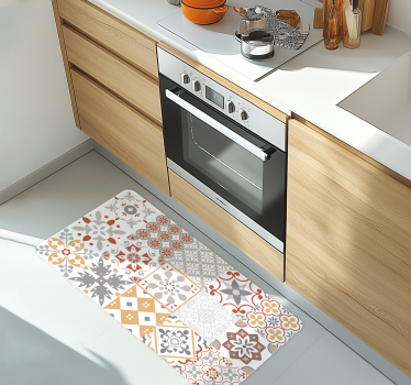 Oransje mosaikk vinyl teppe kjøkken - Tenstickers