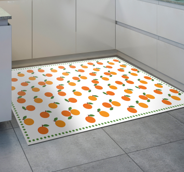 Oransje sitrusmønster vinyl teppe kjøkken - Tenstickers