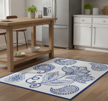 Paisley og blomster vinyl teppe kjøkken - Tenstickers