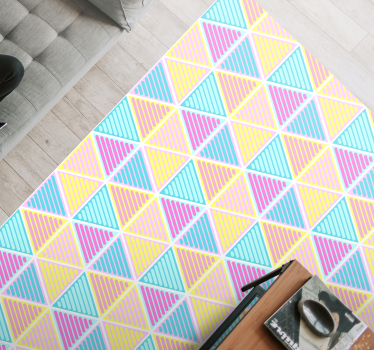 Pastell trekanter fargerik flisematte - Tenstickers