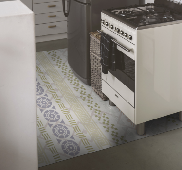 Puslespillstempeleffekt på beige mosaikkgulv i gulv - Tenstickers