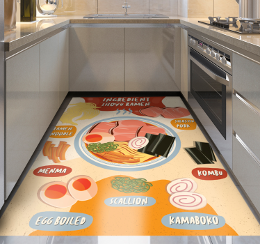 Ramen-ingrediensene vises vinyl teppe kjøkken - Tenstickers