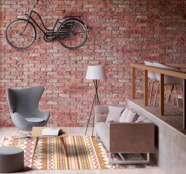 Retro vinyl teppe i boho-stil - Tenstickers