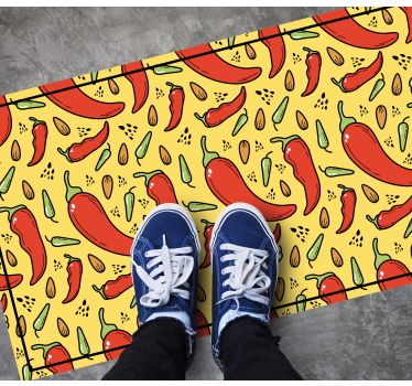 Rød og grønn hot chili kjøkken vinylteppe - Tenstickers