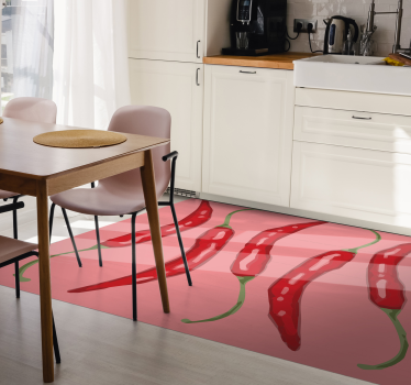 Røde chilipepper vinyl teppe kjøkken - Tenstickers