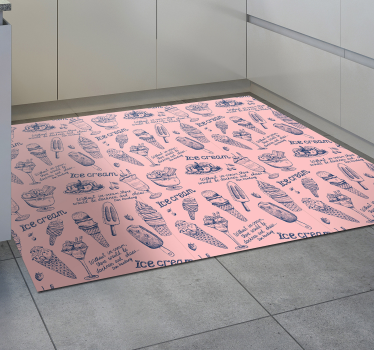 Rosa iskrem moderne vinyl teppe - Tenstickers