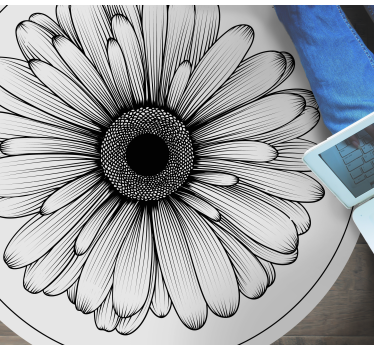 Runde tusenfryd blomst vinyl teppe - Tenstickers