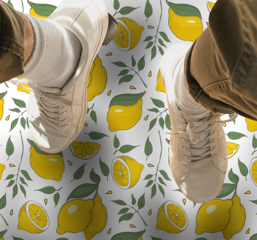 Sitron blomstermønster vinyl teppe kjøkken - Tenstickers