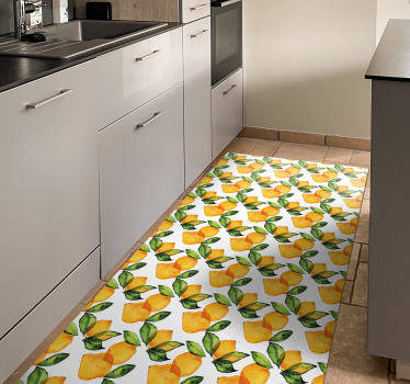 Sitron middelhavsstil blomst vinyltepper - Tenstickers